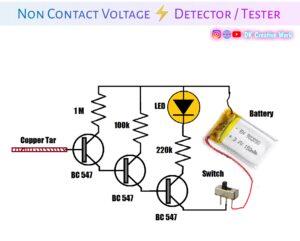 non contact volteg or current tester circuit diagram