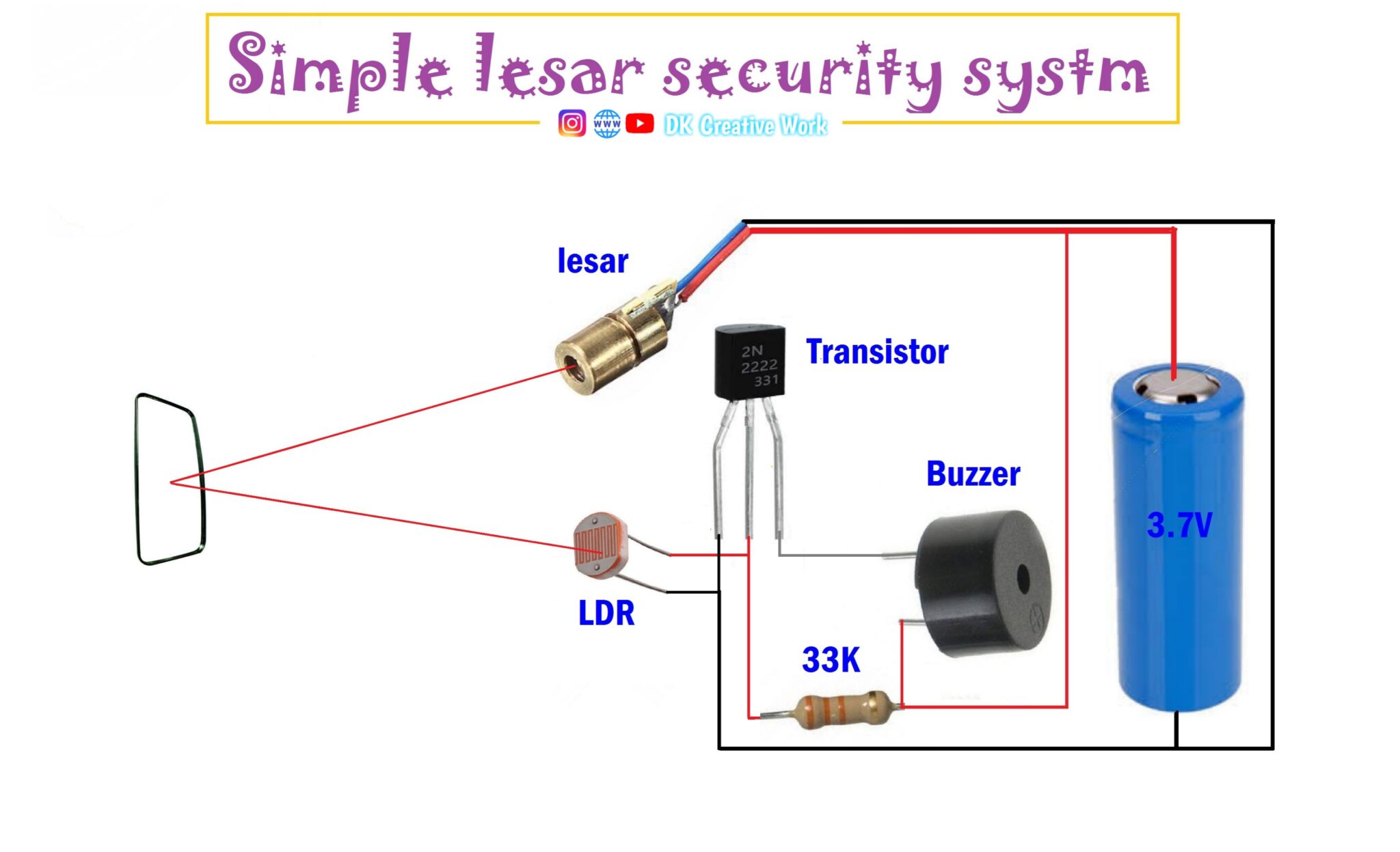 How To Make Laser Security System At Home | DIY Full Project